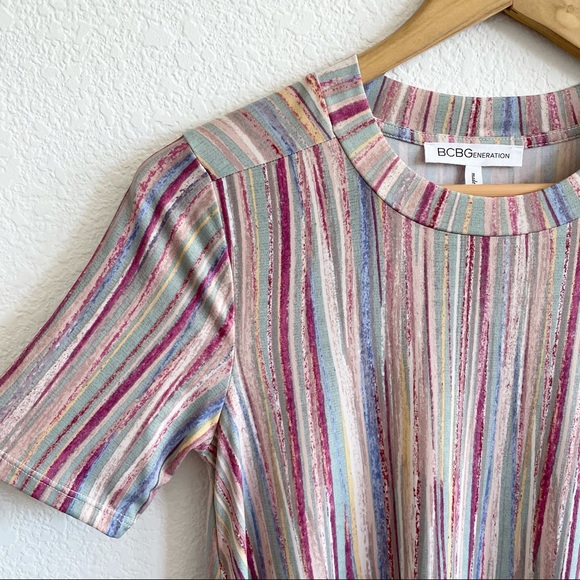 BCBG Multicolor Striped Swing Dress - Small - Picture 3 of 7